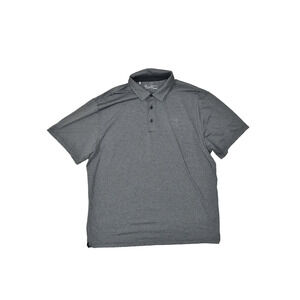 Under Armour Mens HeatGear Golf Polo Shirt Big & Tall Size 2XL Gray Striped